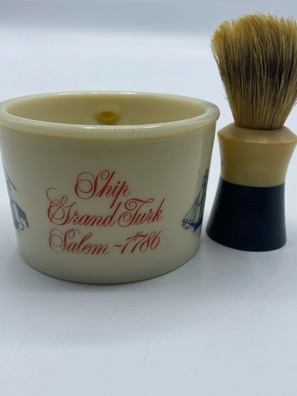 Vintage Old Spice Shaving Mug Ship Grand Turk Salem 1786 Shulton 6oz Cup Brush